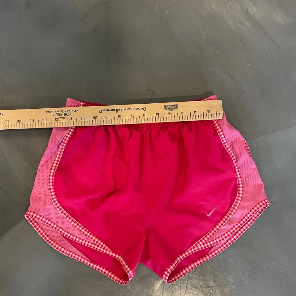 Nike Dri-FIT Womens XS Pink Gingham Trim Tempo Running Athletic Shorts 3